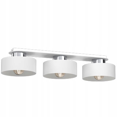 Stropní svítidlo trojitá bílá chromovaná podlouhlá 68 cm do jídelny 3 body Luminex