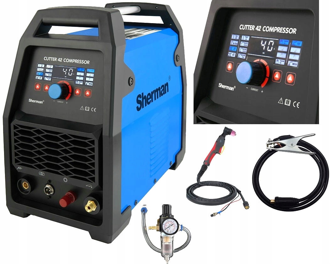 Przecinarka plazmowa z kompresorem Cutter 42 LED 40A 20mm 230V Sherman