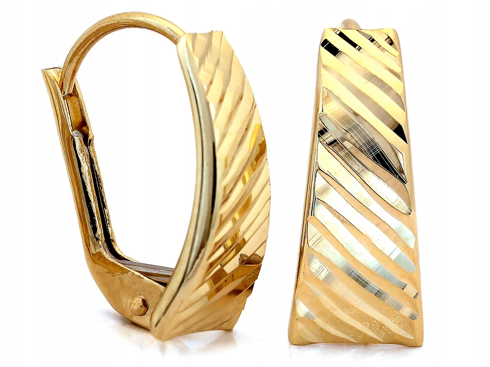 Zlaté Náušnice 585 14k pro ženy, lesklé