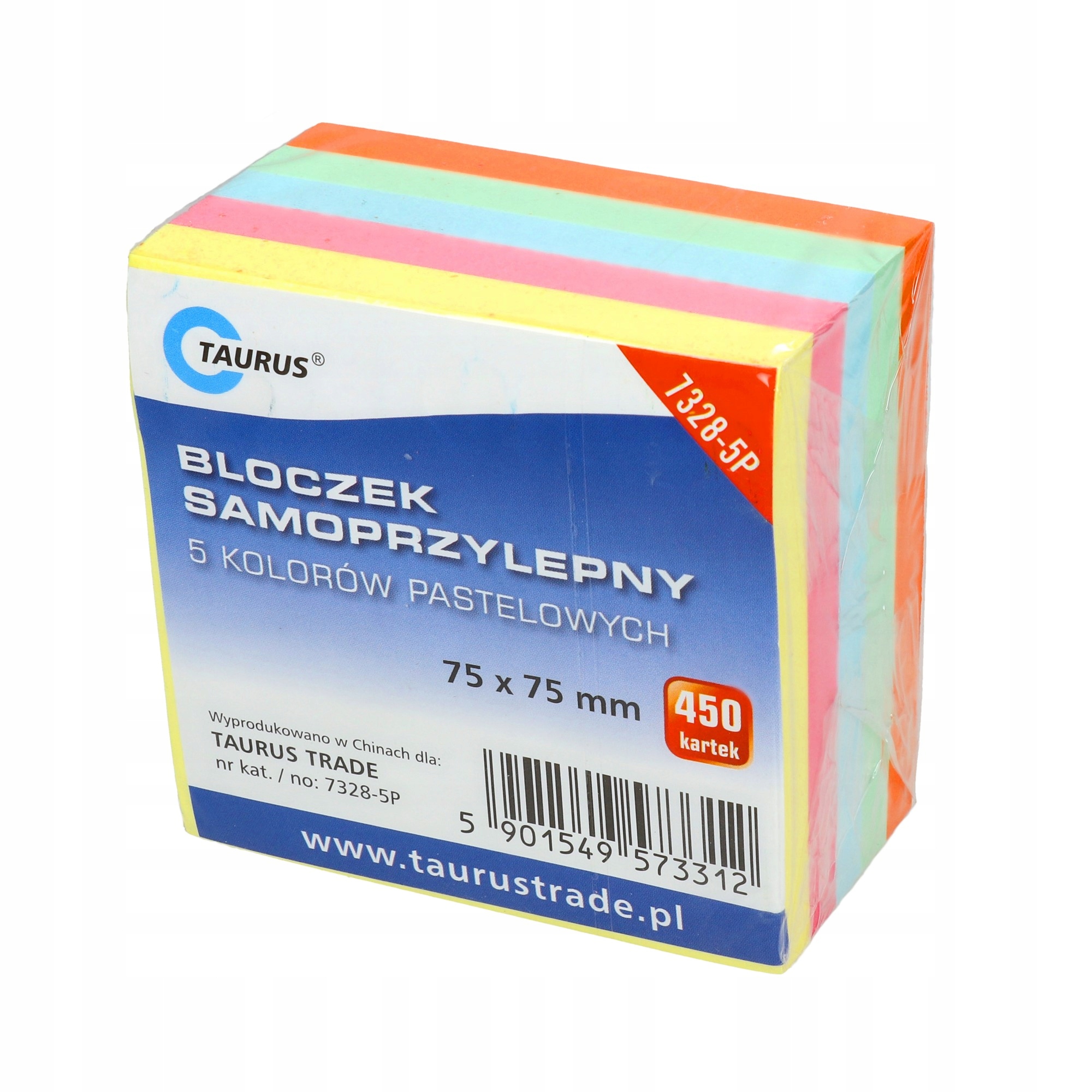 

Karteczki samoprzylepne 75x75/450 pastel 5kol