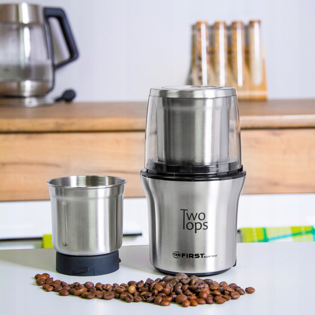 MŁYNEK ELEKTRYCZNY DO KAWY ZIÓŁ PRZYPRAW STAL INOX Kolor dominujący srebrny/szary