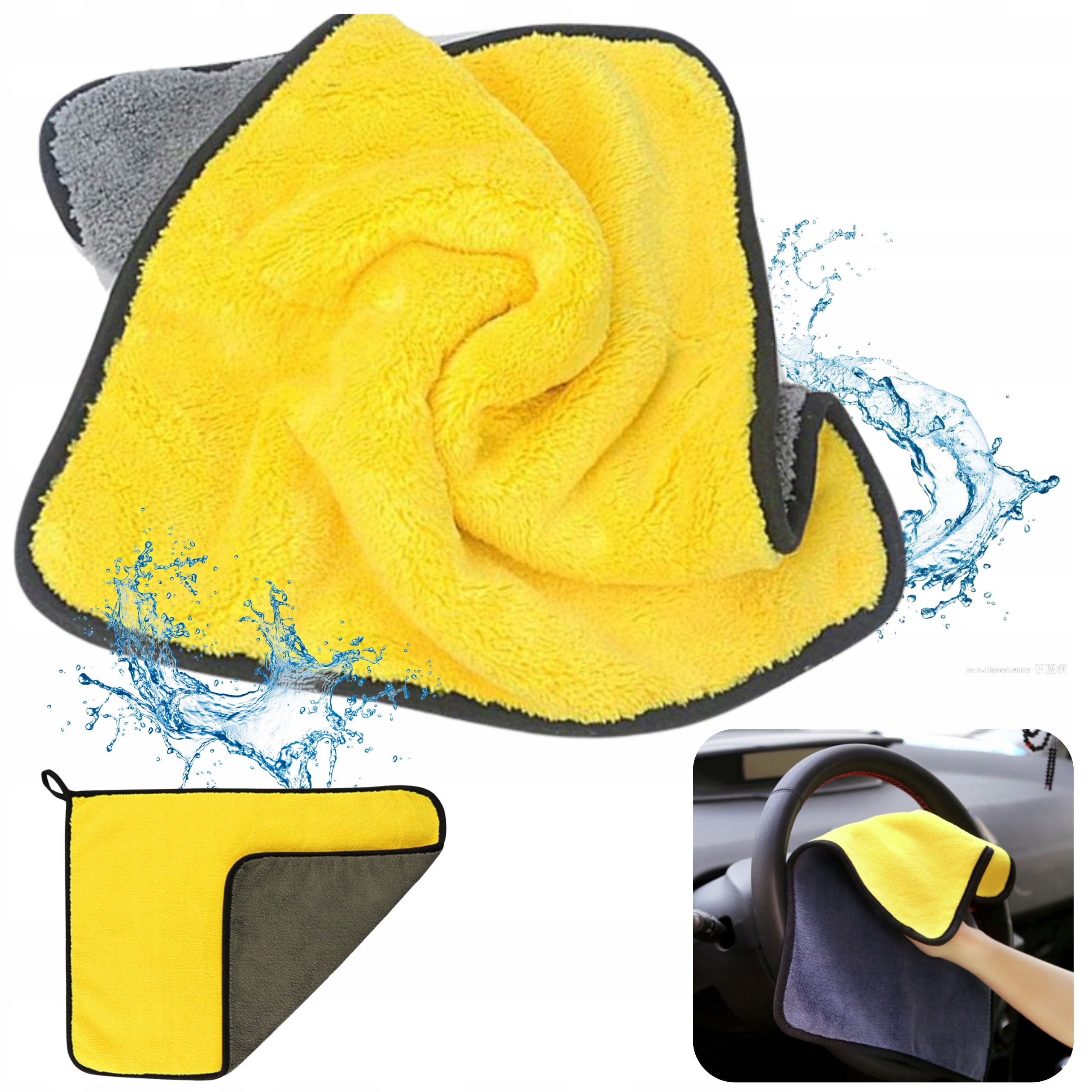 Puszysty Ręcznik z Mikrofibry Ścierka do Osuszania Samochodu Chłonny 60x30