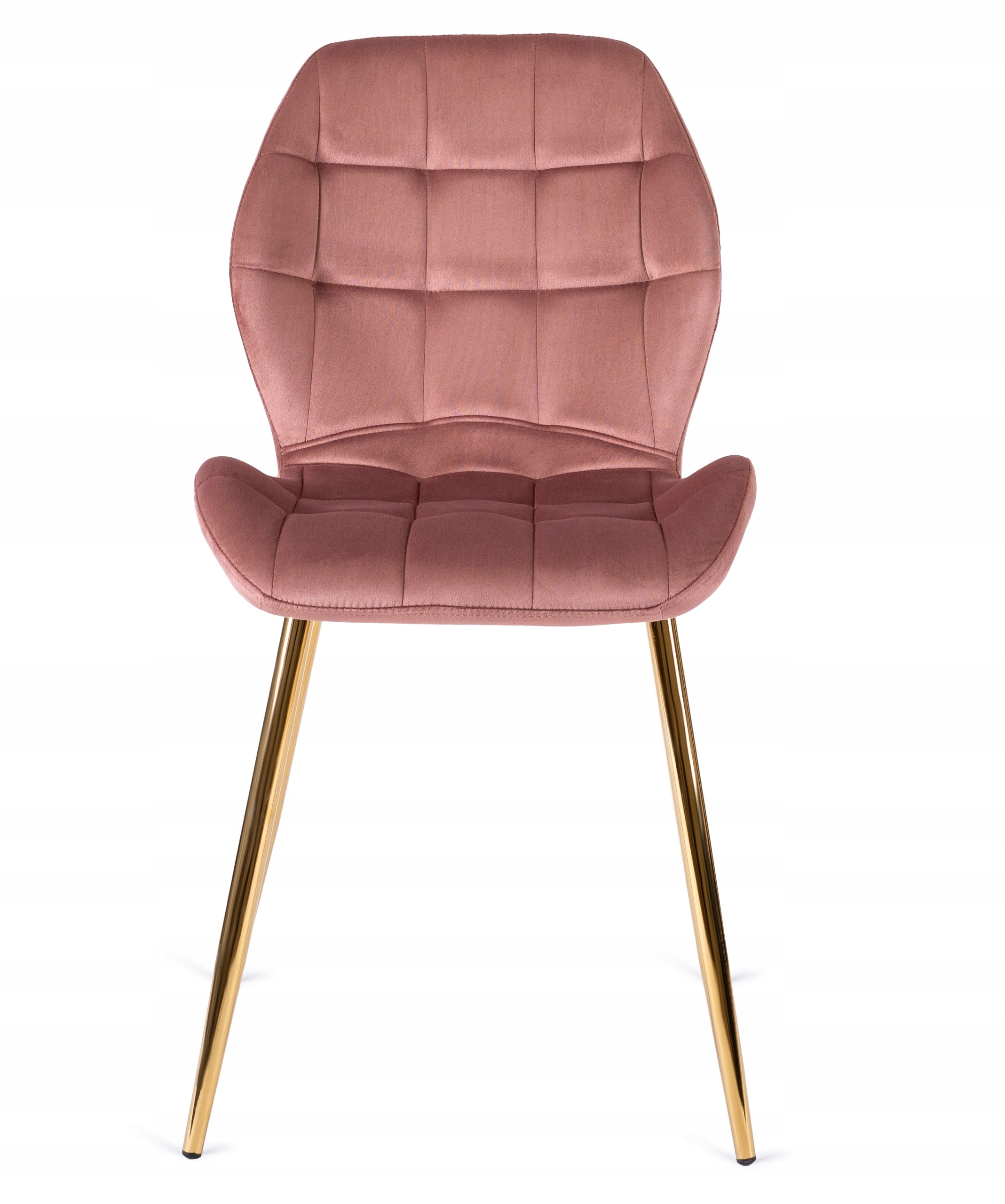 Krzesło Do Salonu Jadalni Welurowe Złote Nogi Glamour Różowe LUCKY Szerokość mebla 47 cm