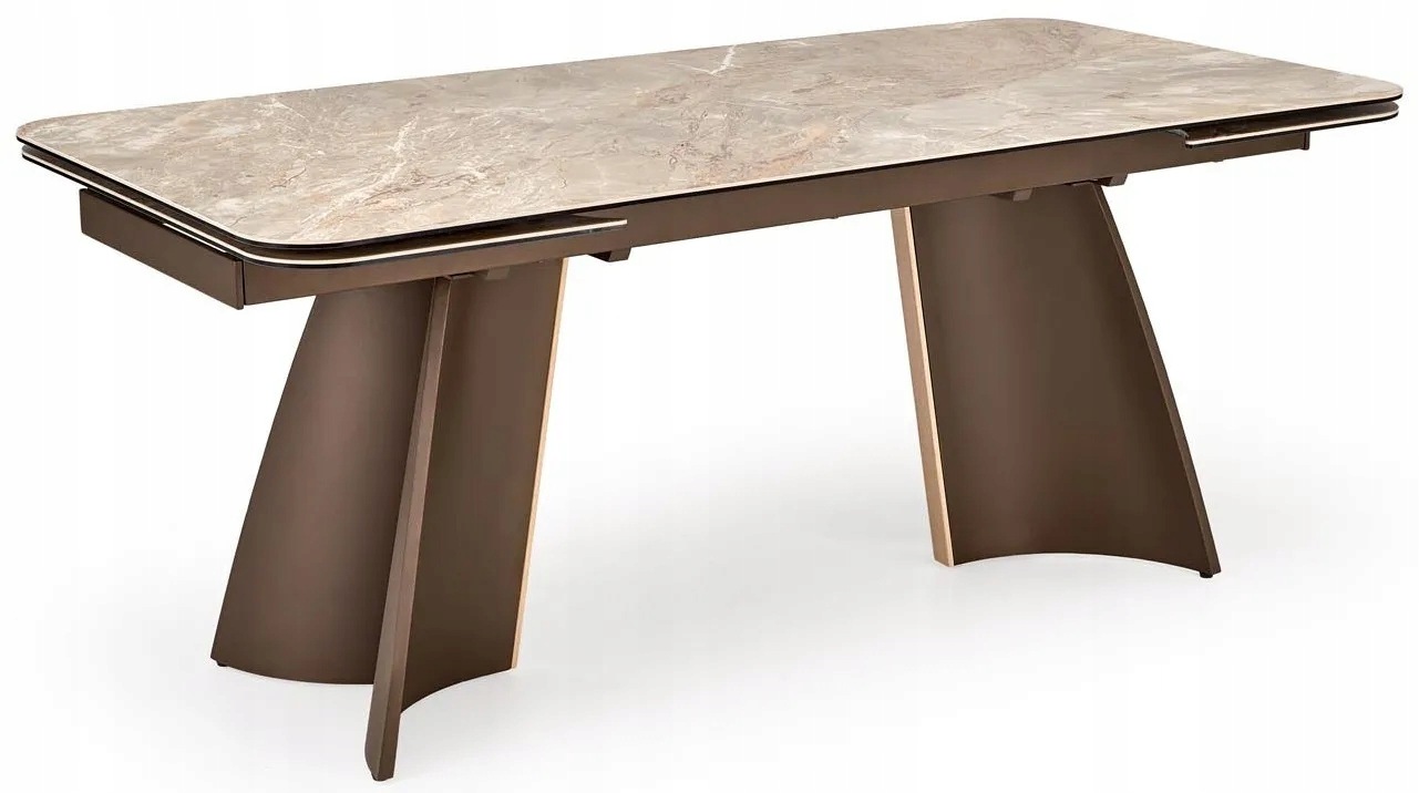 Stół Rozkładany Vesna Halmar 180x90 Ceramiczny Beżowy Marmur Brązowy Salon