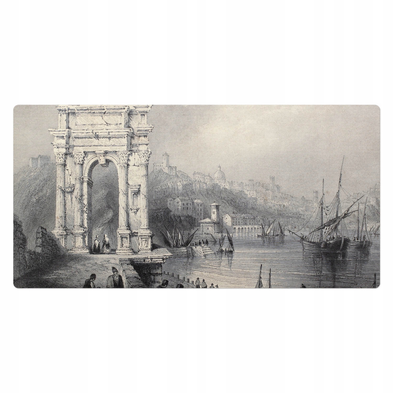 Moderní vinylová podložka na desku Starověká brána a mořský přístav 100 x 50 cm