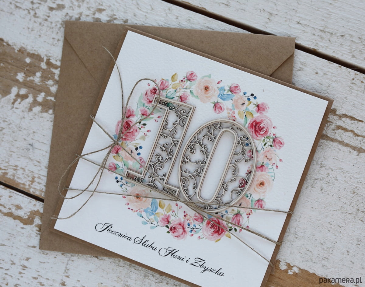 Ručně vyráběné přání k 10. výročí svatby výročí svatby přání