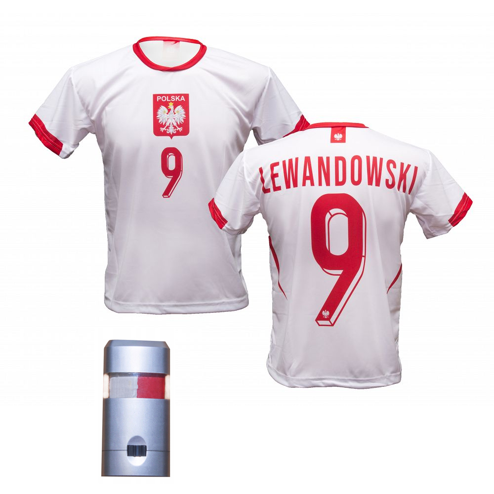 Zestaw Dla Kibica Koszulka Lewandowski Farbki Reprezentacji Polski 2 El