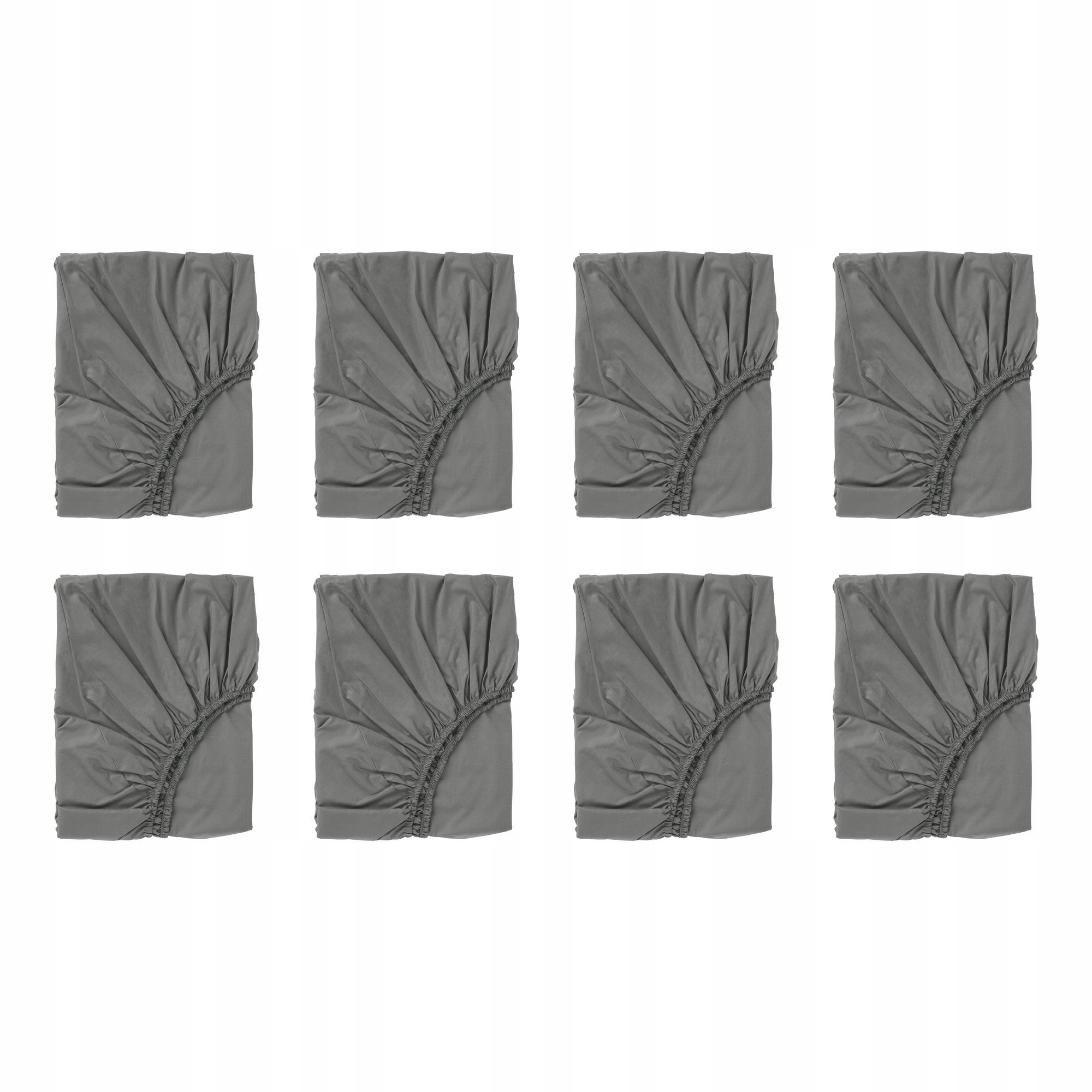 8 szt. Prześcieradło z gumką Ullvide szare 140x200 cm 85% bawełna