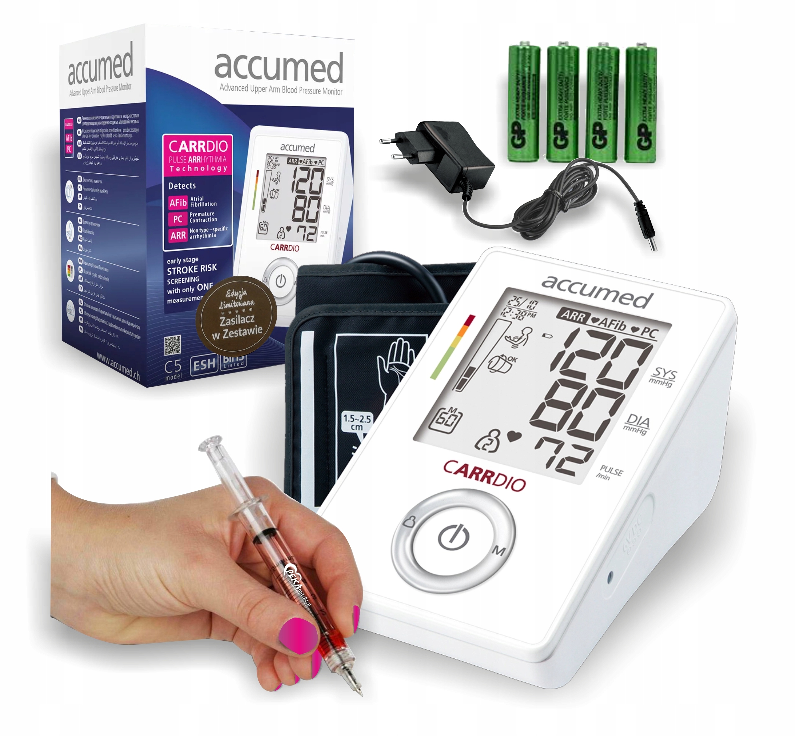 CARRDIO CIŚNIENIOMIERZ NARAMIENNY ARYTMIA ZASILACZ Kod producenta 4715139620741