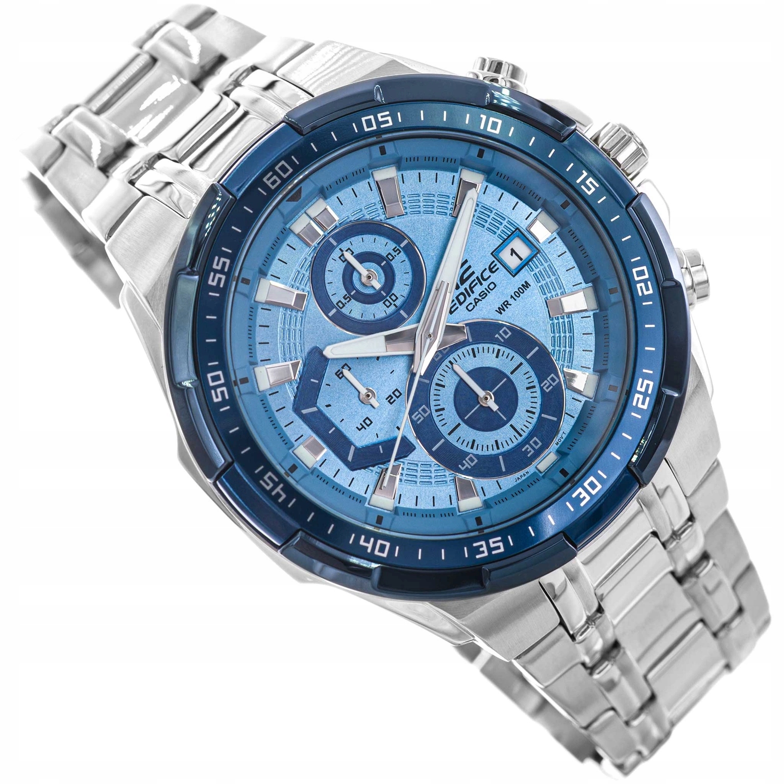 Pánské Hodinky Casio EFR-539DE-2AVUEF Stříbrné Na Náramku Chronograf 100 M
