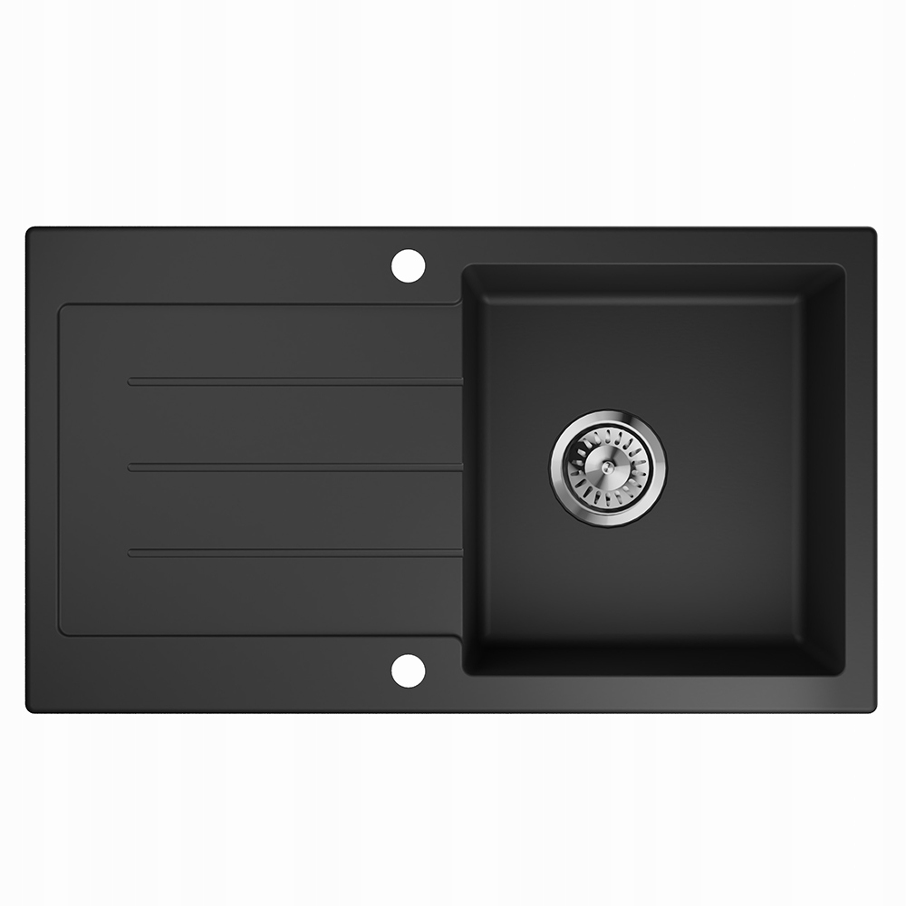 Zlewozmywak czarny granitowy duży jednokomorowy zlew kuchenny + syfon EAN (GTIN) 5907173941855