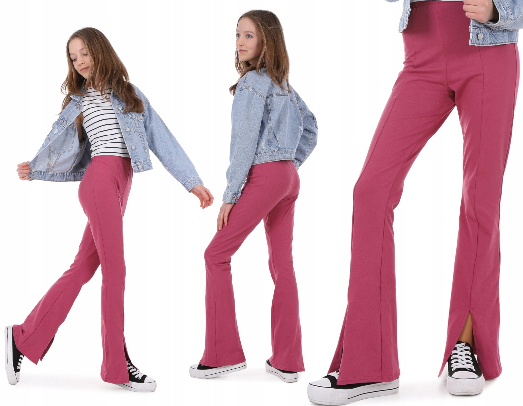 

Legginsy Flare z rozcięciem 134 Antyczny Róż