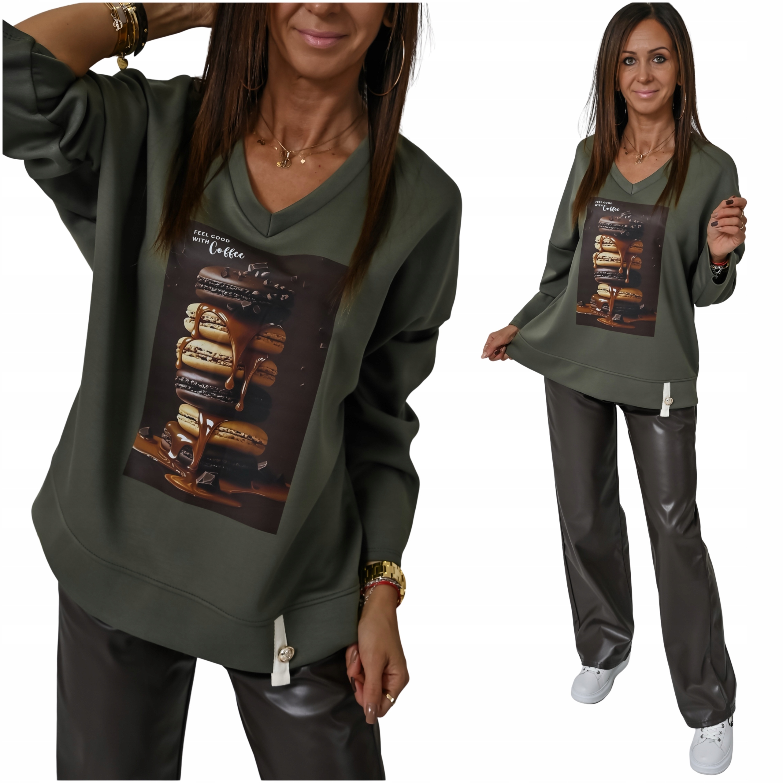 Casualowa Stylowa Lekka Bluza Cookies! WZ.2