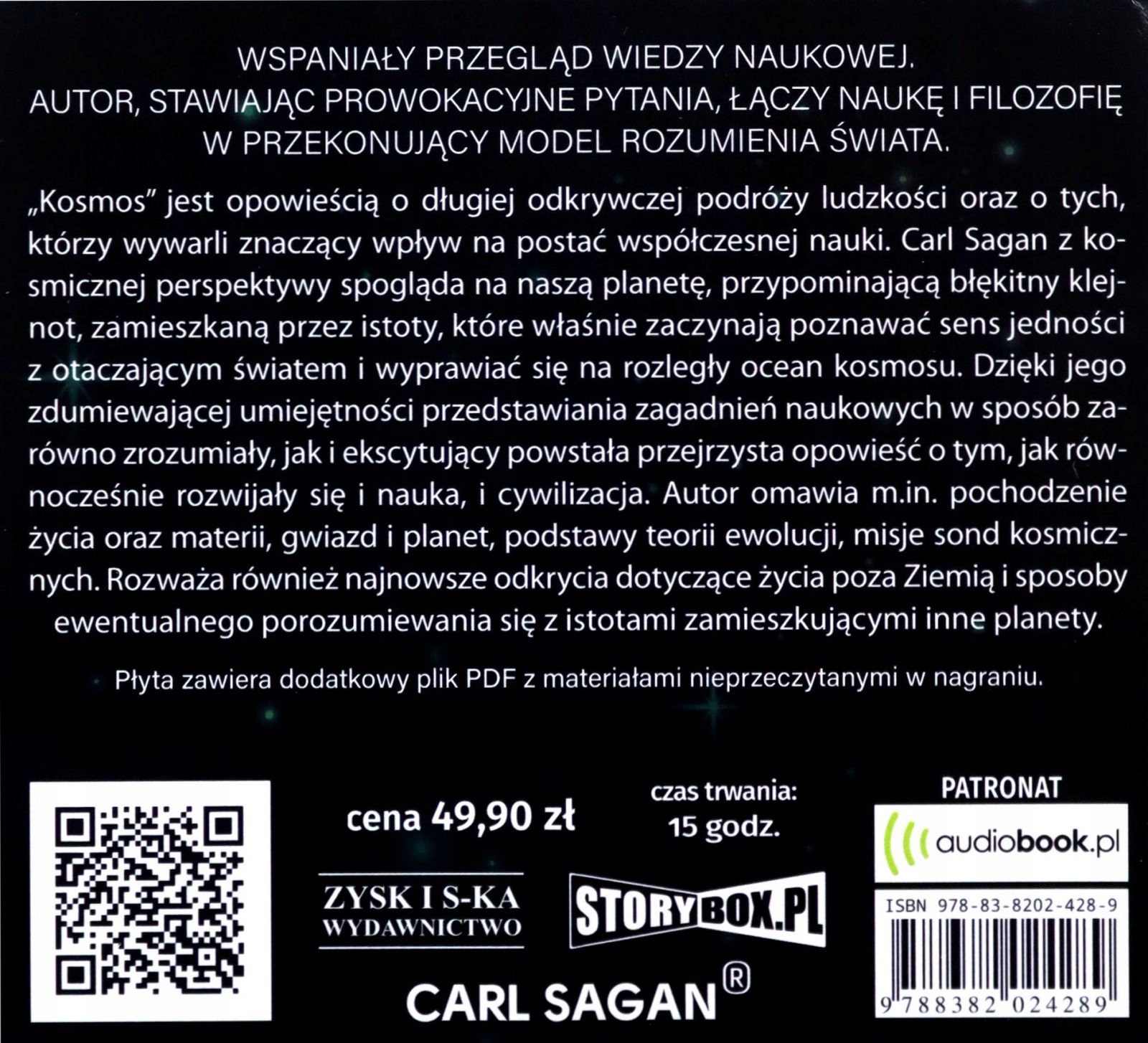 KOSMOS - CARL SAGAN [AUDIOBOOK] Stan opakowania oryginalne