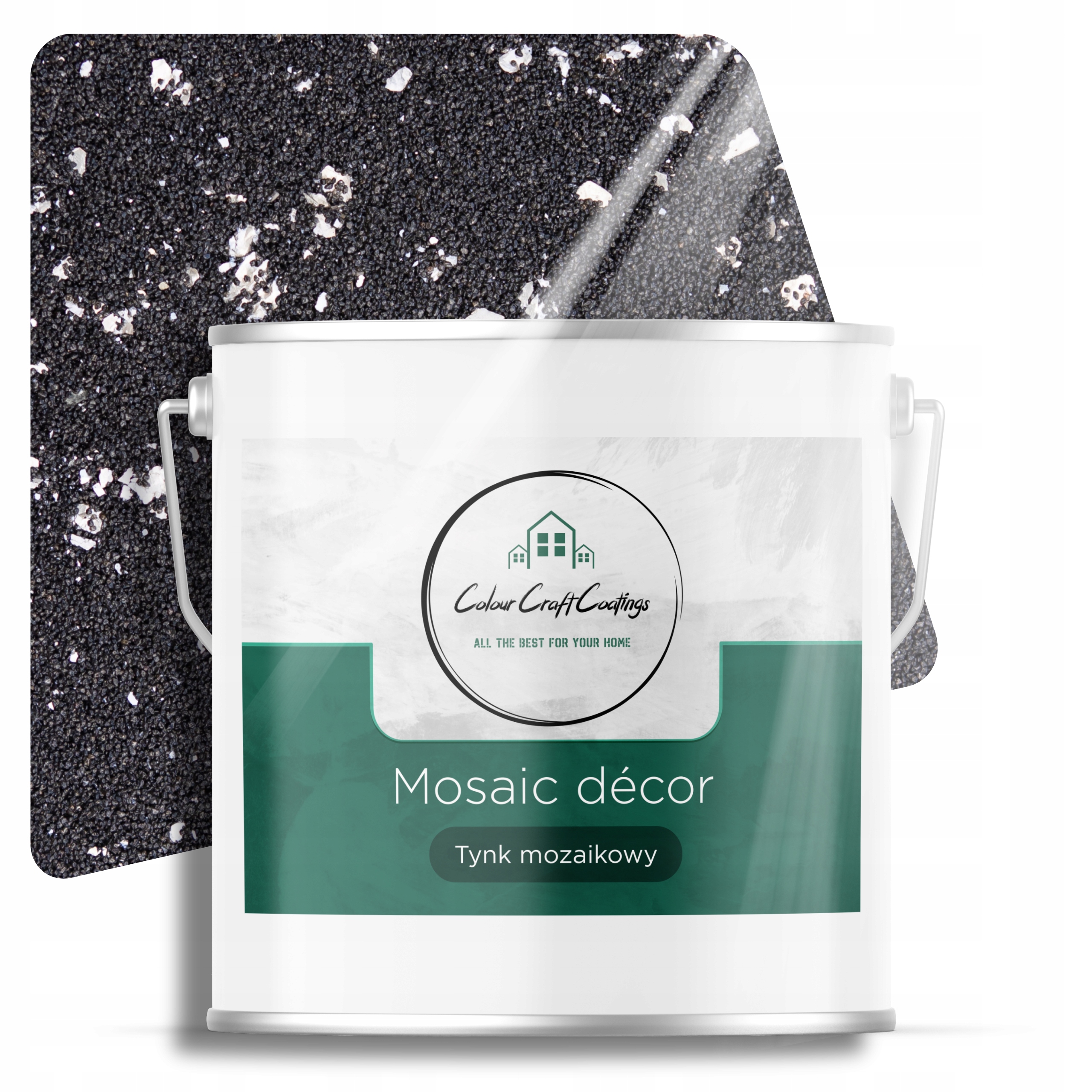 Mozaiková Omítka Dekorativní Pryskyřičná Mozaika Černá se stříbrnou mikou M52 7Kg