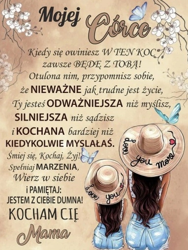 Levně Deka Pro Dceru Od Maminky Klobouky