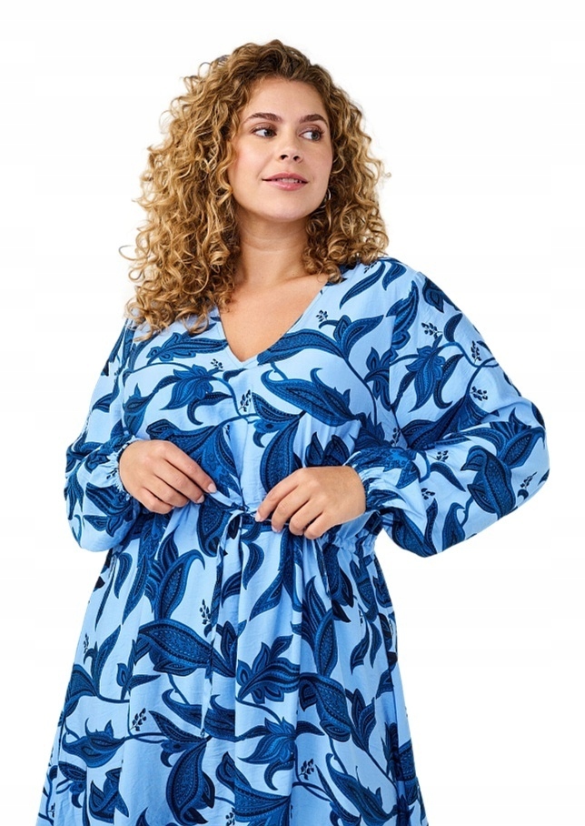 Tunika Zizzi Modrá Šaty Vzor Paisley Zavazování 604B 40