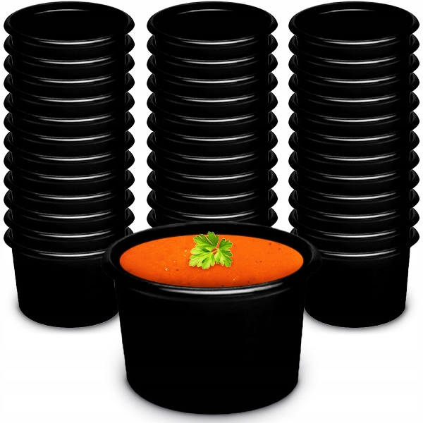 Pojemnik PP okrągły czarny 350ml zupa 50szt