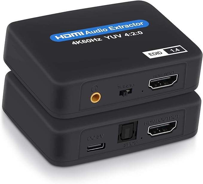 HDMI Audio Extractor 4K @ 60Hz HDMI to HDMI + Optical