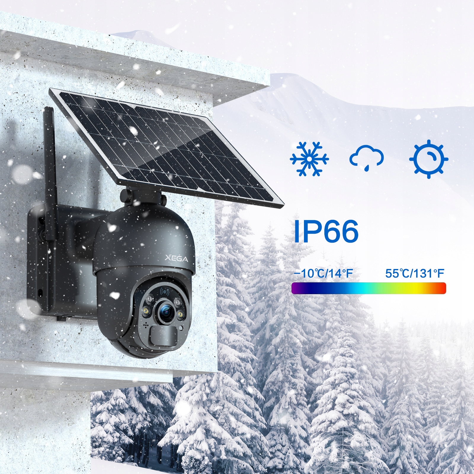 KAMERA SOLARNA ZEWNĘTRZNA NA KARTĘ SIM 4G 2K 3MP Marka bez marki