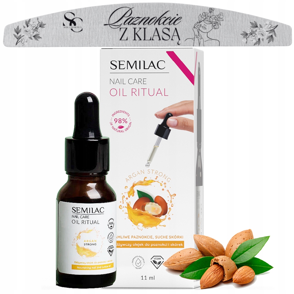 Semilac Odżywczy olejek do paznokci i skórek 11ml + PILNIK SEOL