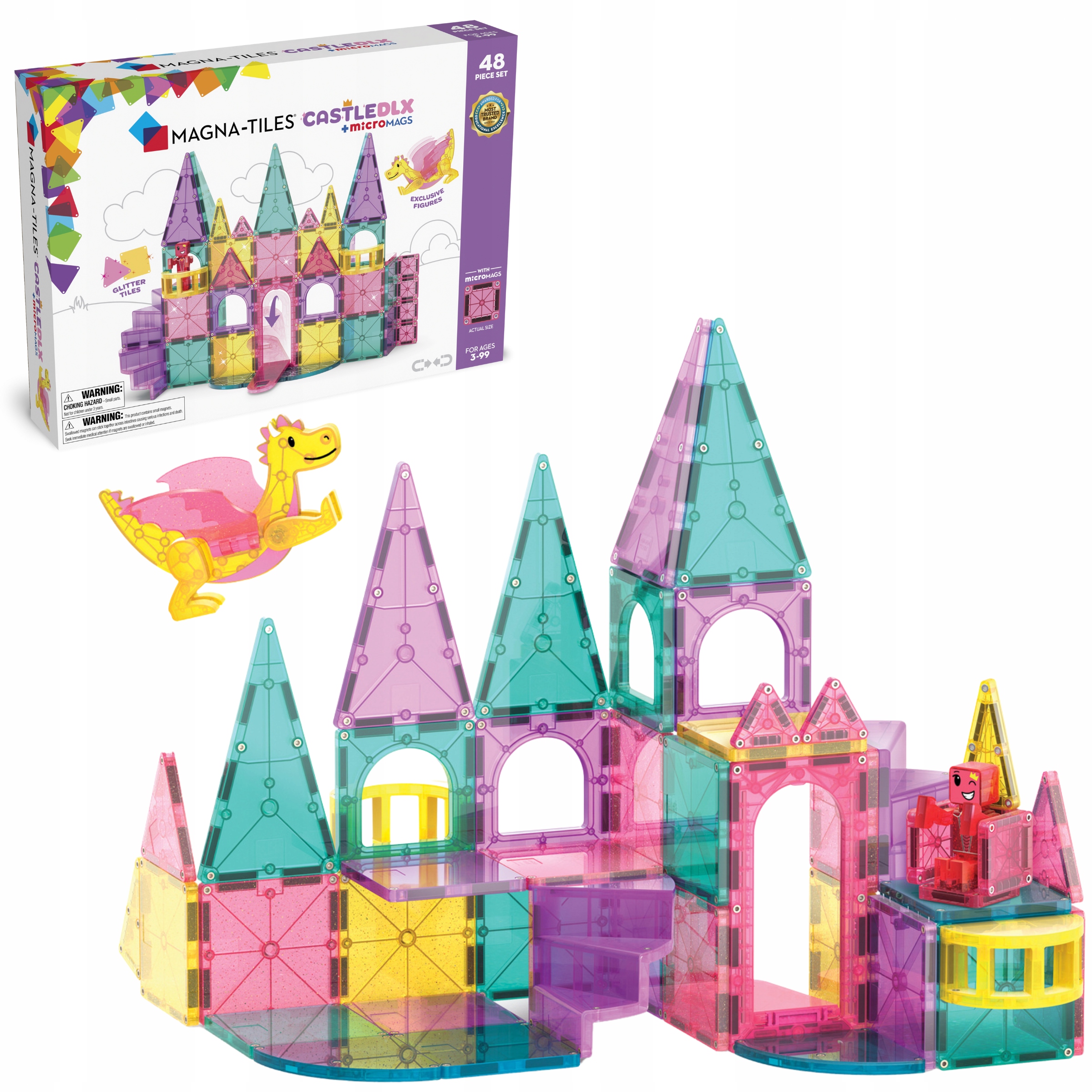 Klocki magnetyczne konstrukcyjne Zamek DXL 48 elementów Magna