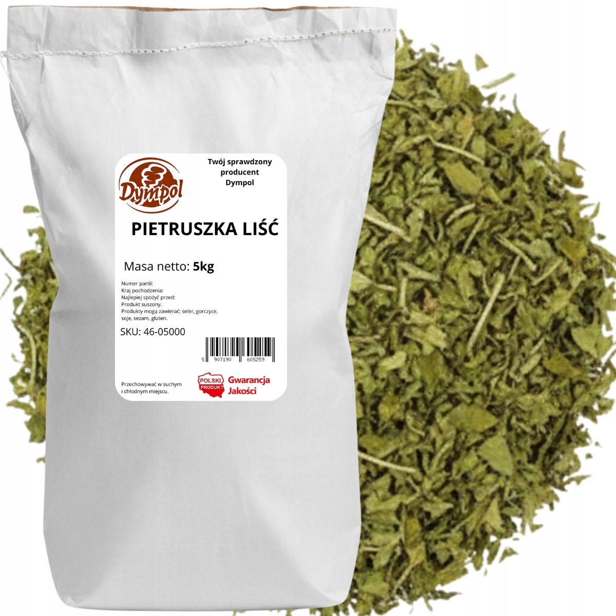 Levně Petržel Natka Sušený list Přírodní nať Bylinky Kvalita Dympol 5 kg