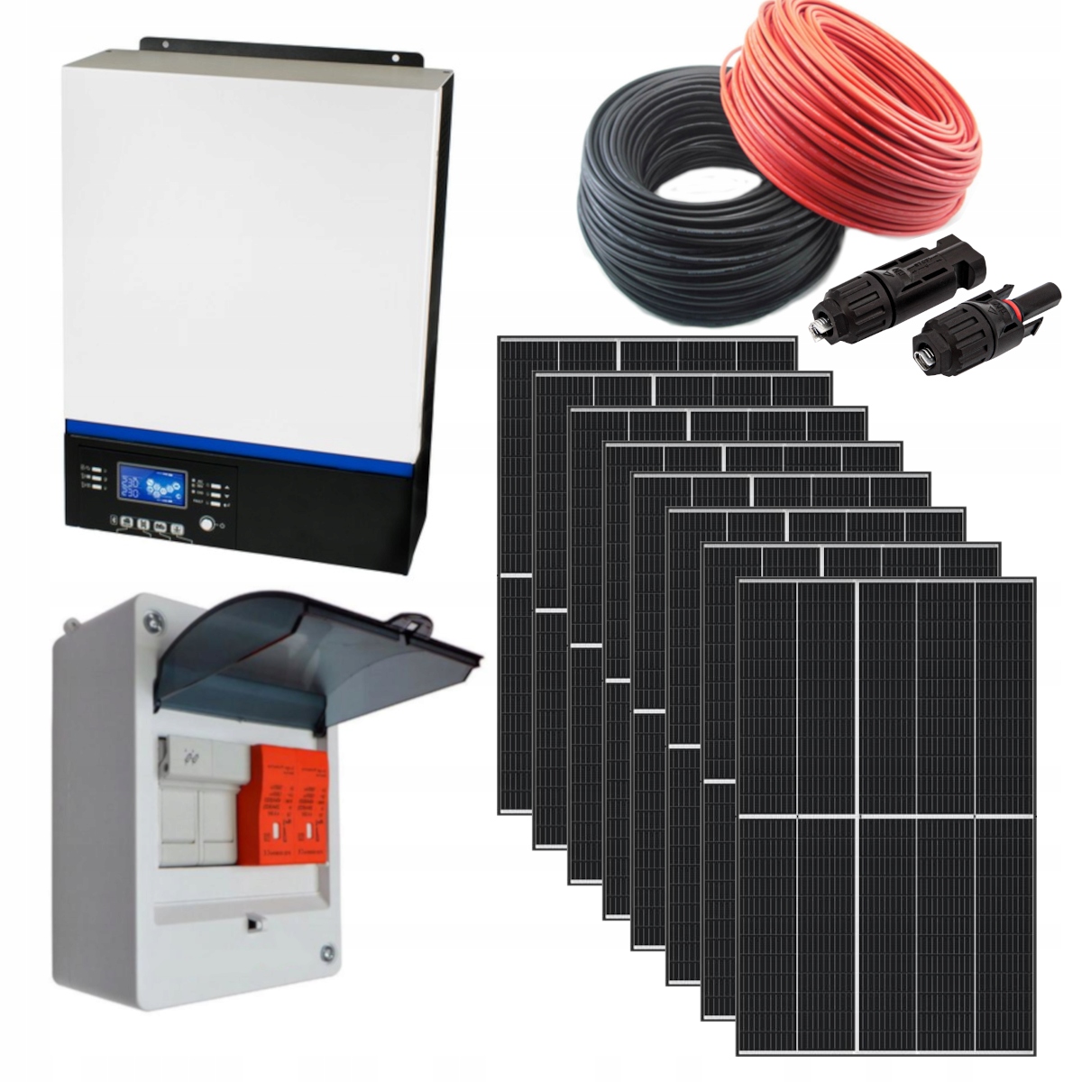 Zestaw solarny hybrydowy Off-Grid z panelami monokrystalicznymi