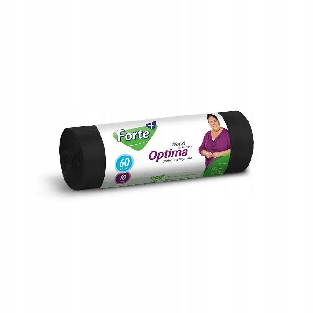 

Forte+ Worki na śmieci 60l czarne Optima, 10 sztuk