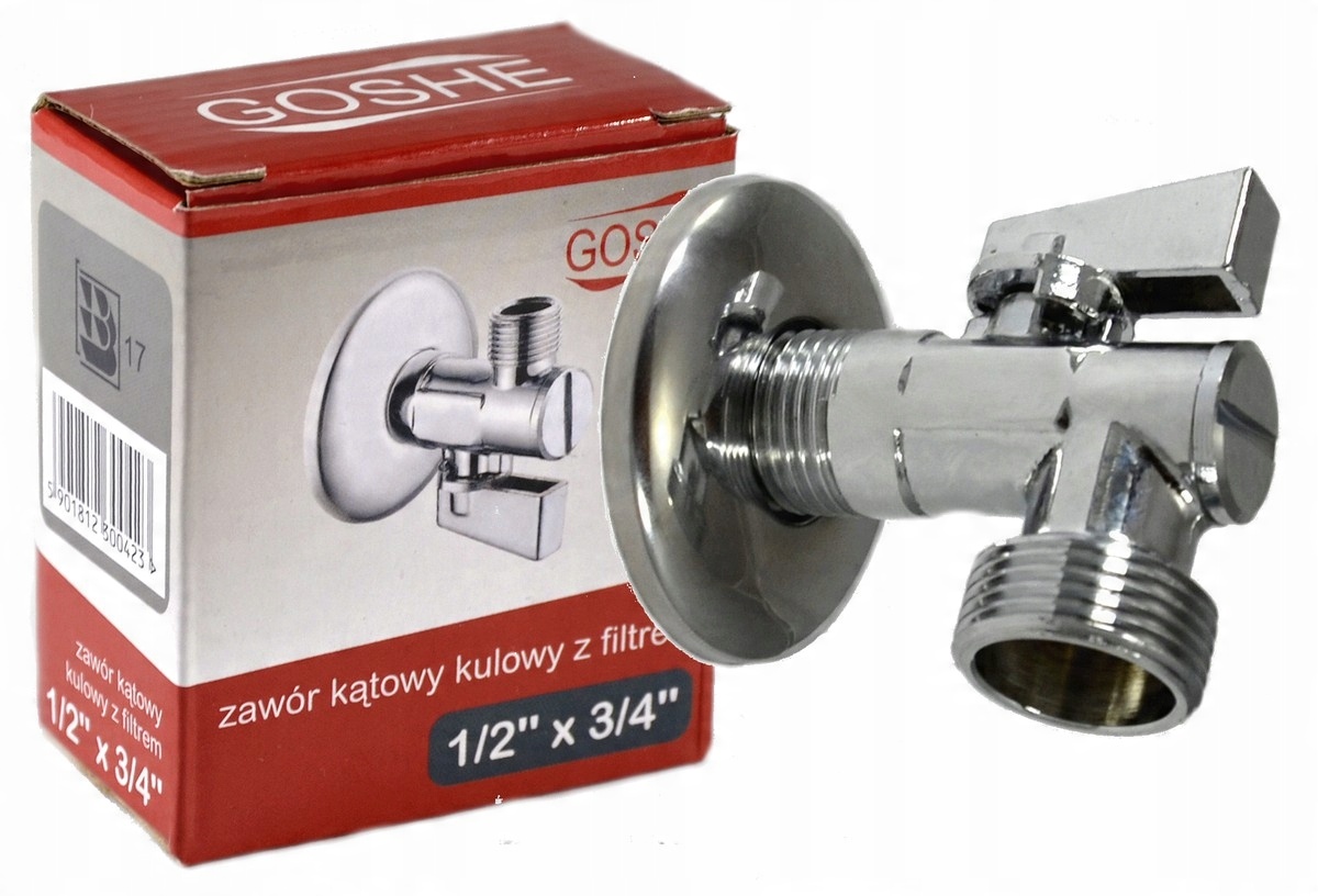 

Zaworek Kulowy Kątowy Z Filtrem Goshe 1/2 x 3/4