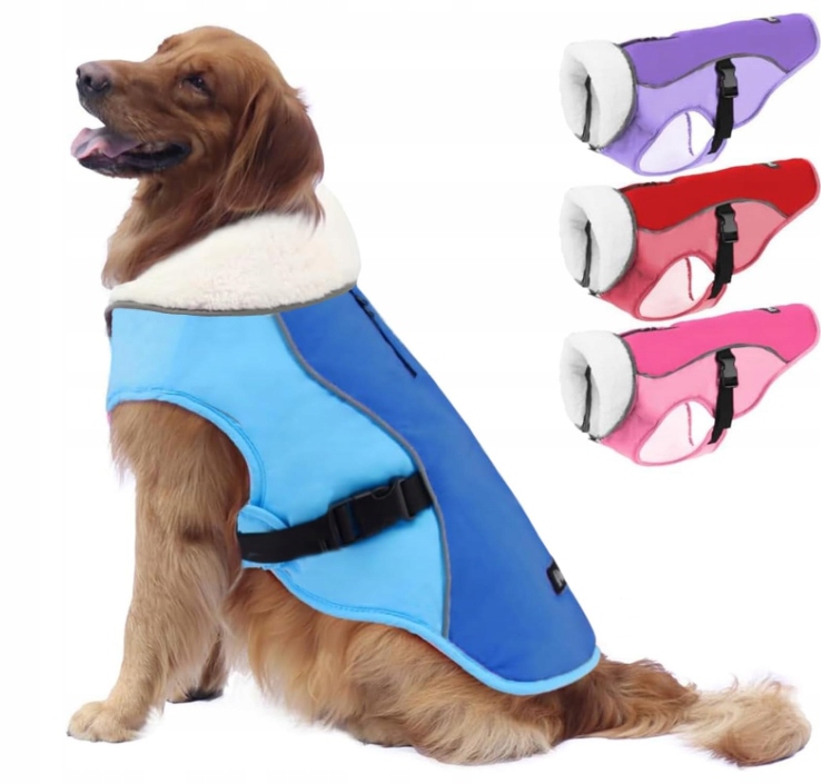 Levně Zimní bunda pro psa Emust – modrá, velikost M