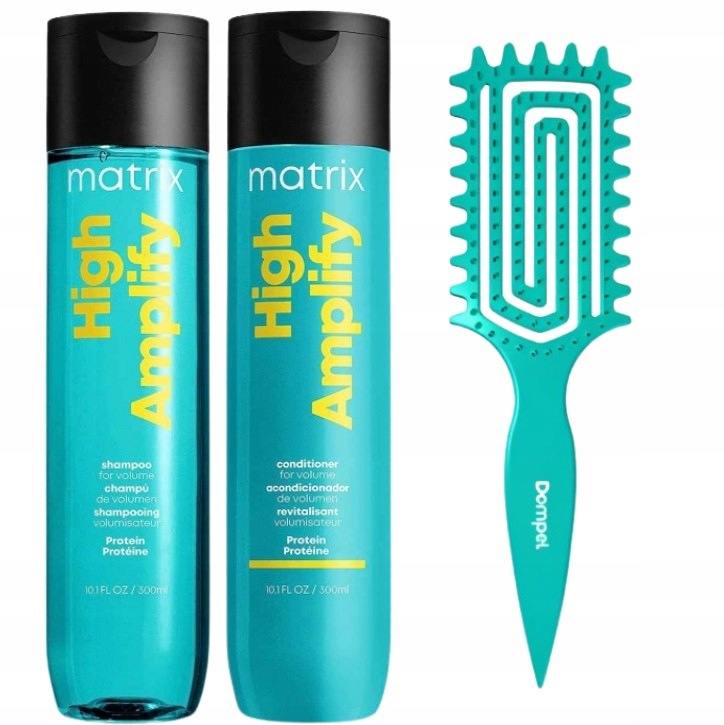 High Amplify zestaw: szampon 300 ml + odżywka 300 ml + szczotka