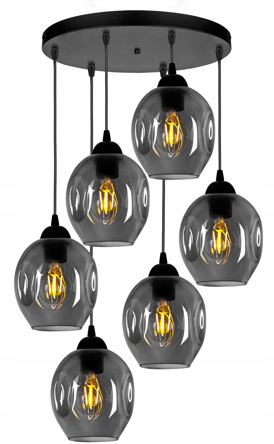 

Szklana Lampa Wisząca Sufitowa Żyrandol Kule Led
