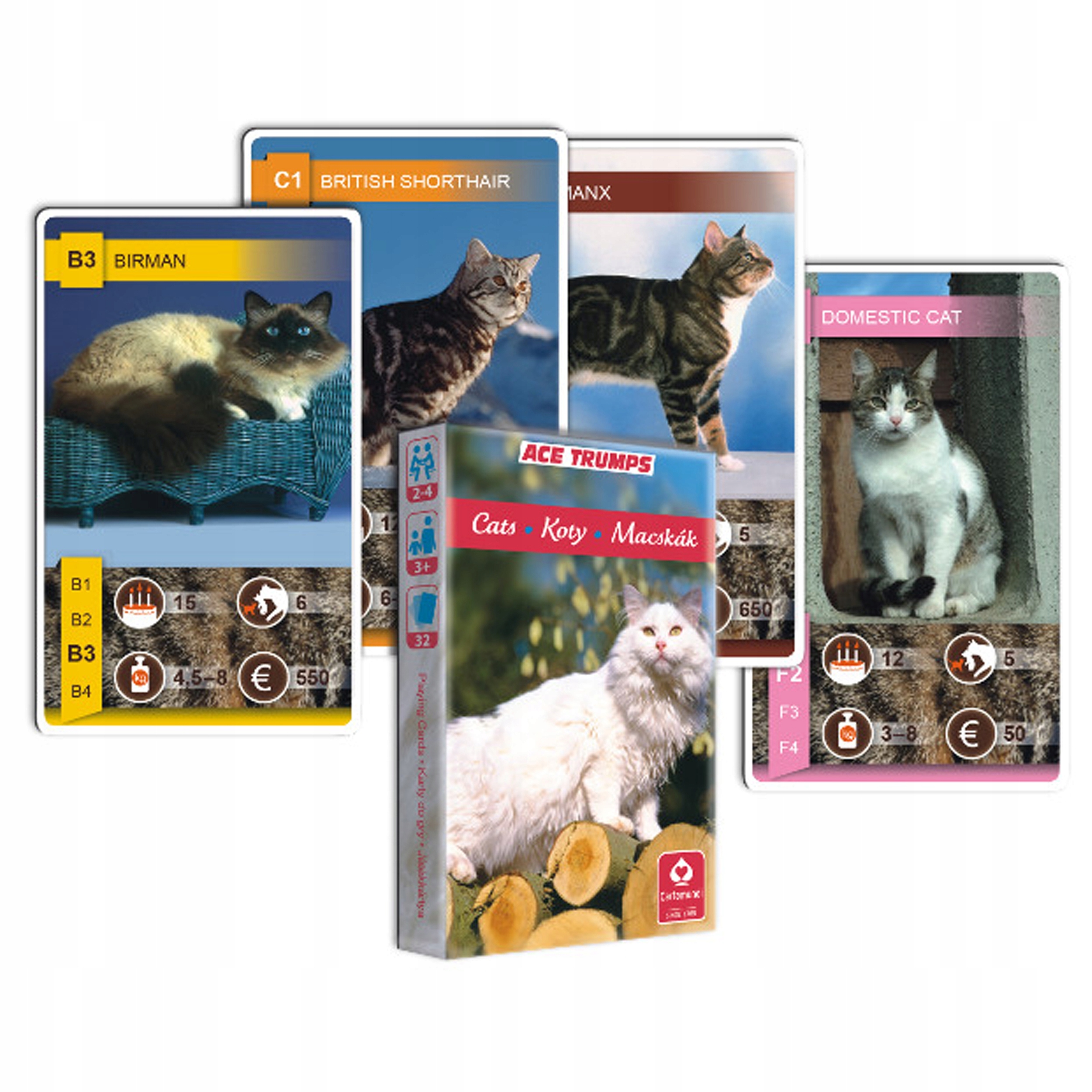 KARTY DO GRY KWARTET ANIMAL TRUMPS KOTY CARTAMUNDI