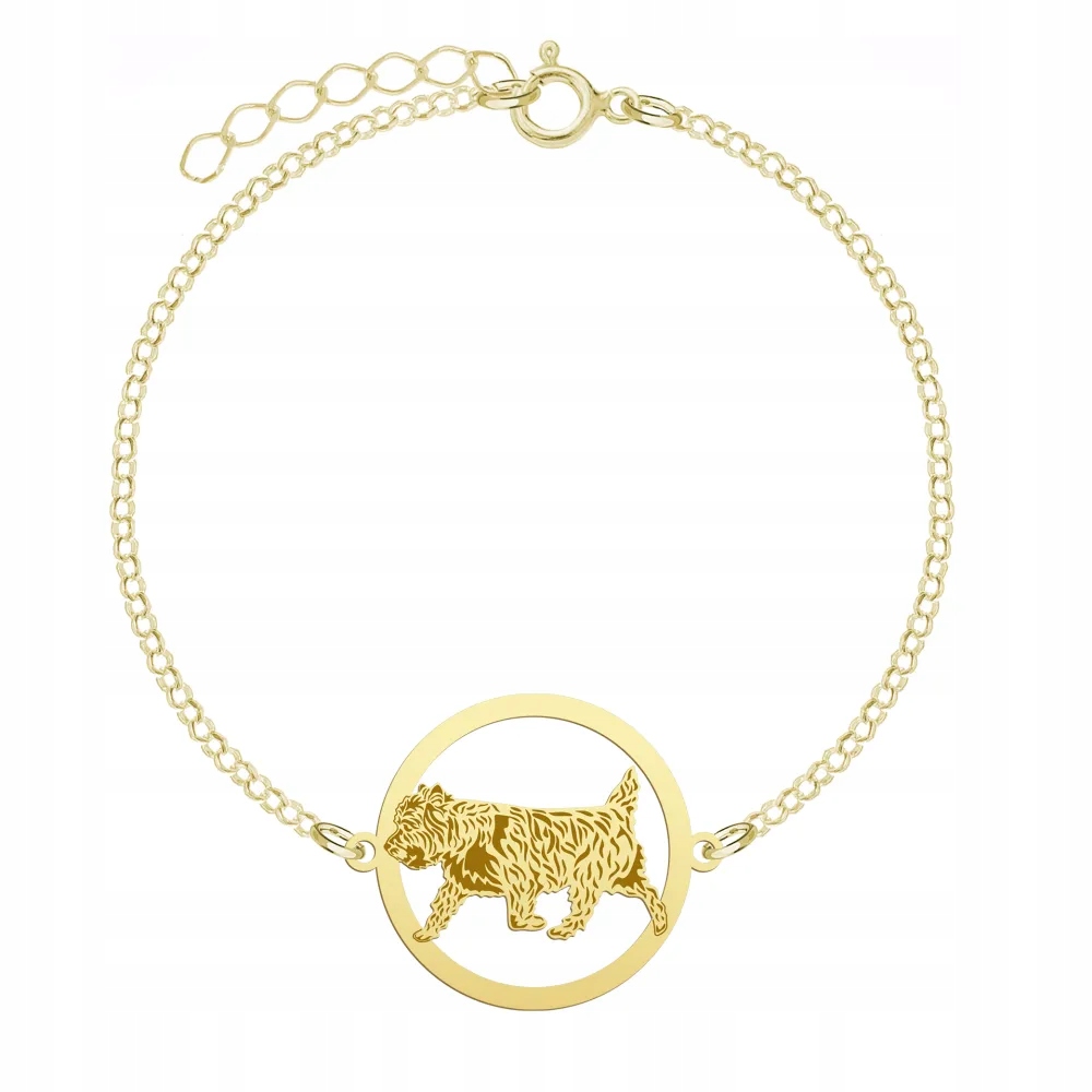 Zlatý náramek s psem Cairn Terrier 925 Šperky Žena Gravírování Bonus