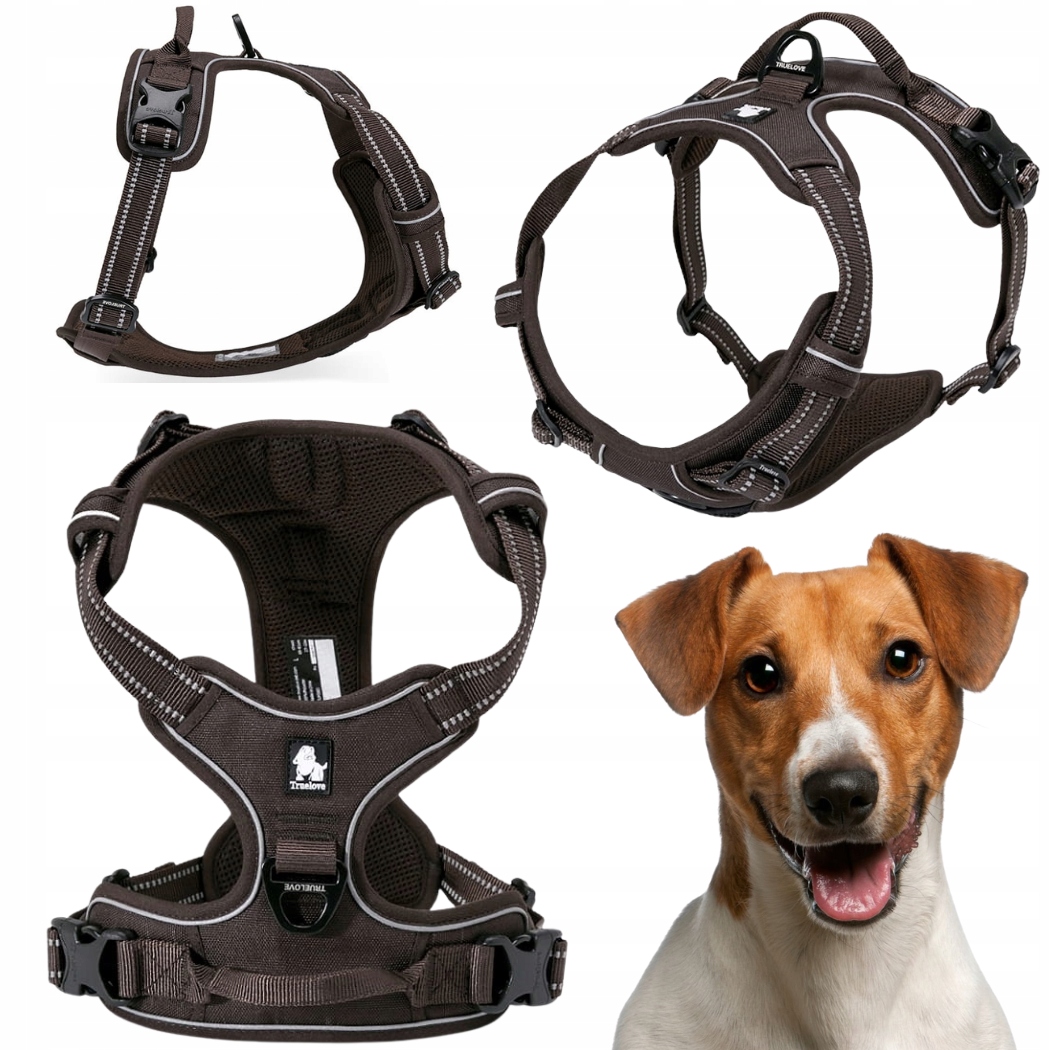 Levně Postroj Pro Psa Truelove Easy Walk, Pevný, Odolný, Reflexní, Hnědý