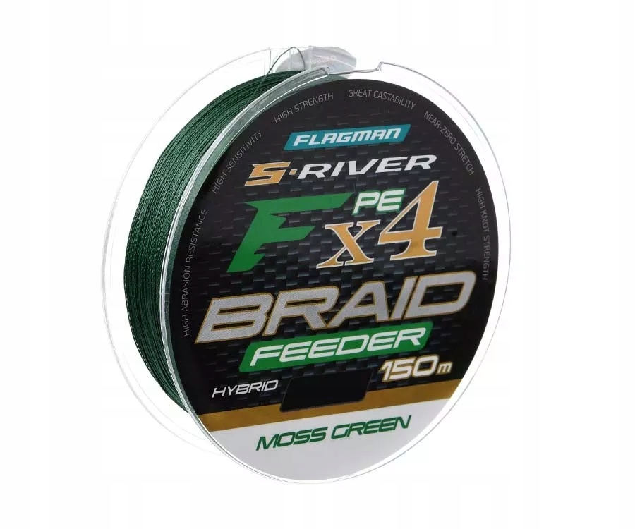 Plecionka Flagman S-River Pe Hybrid Braid X4 Feeder Moss Green 150m 0,16m