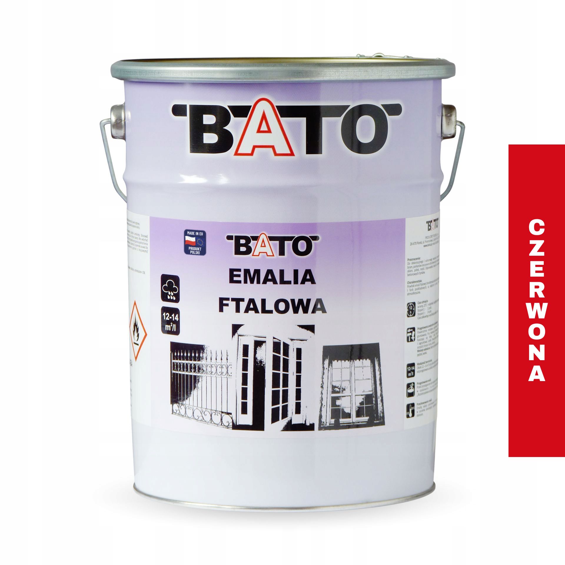Ftalový smalt na dřevo Bato Barva na dřevo červená 5L