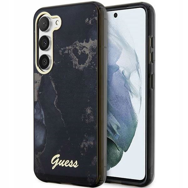 Pouzdro Guess GUHCS23MHTMRSK S23+ S916 černé/black hardcase Golden Marble Col