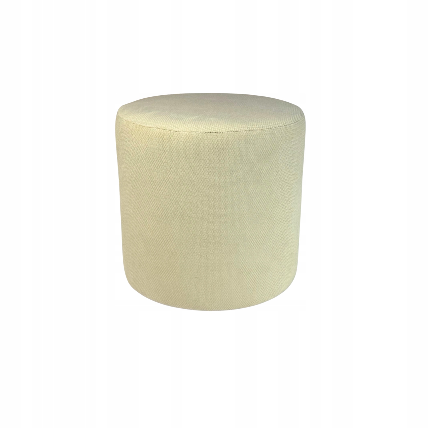 Taburet kulatá makalu jemný plyš s výstupky Béžová