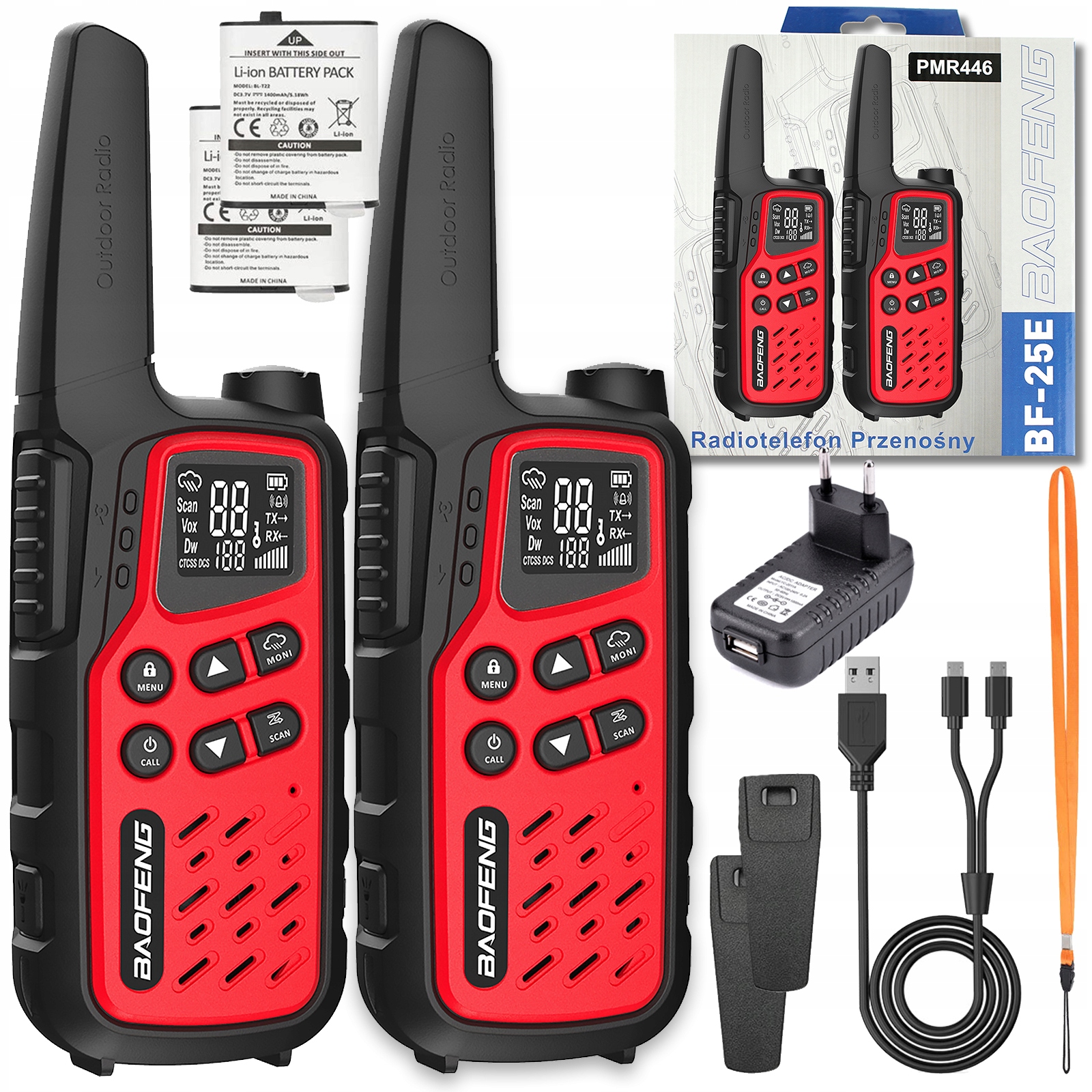 Baofeng BF25E Krótkofalówka Radio Walkie Talkie Usb-c Duży Zasięg Łoki Toki