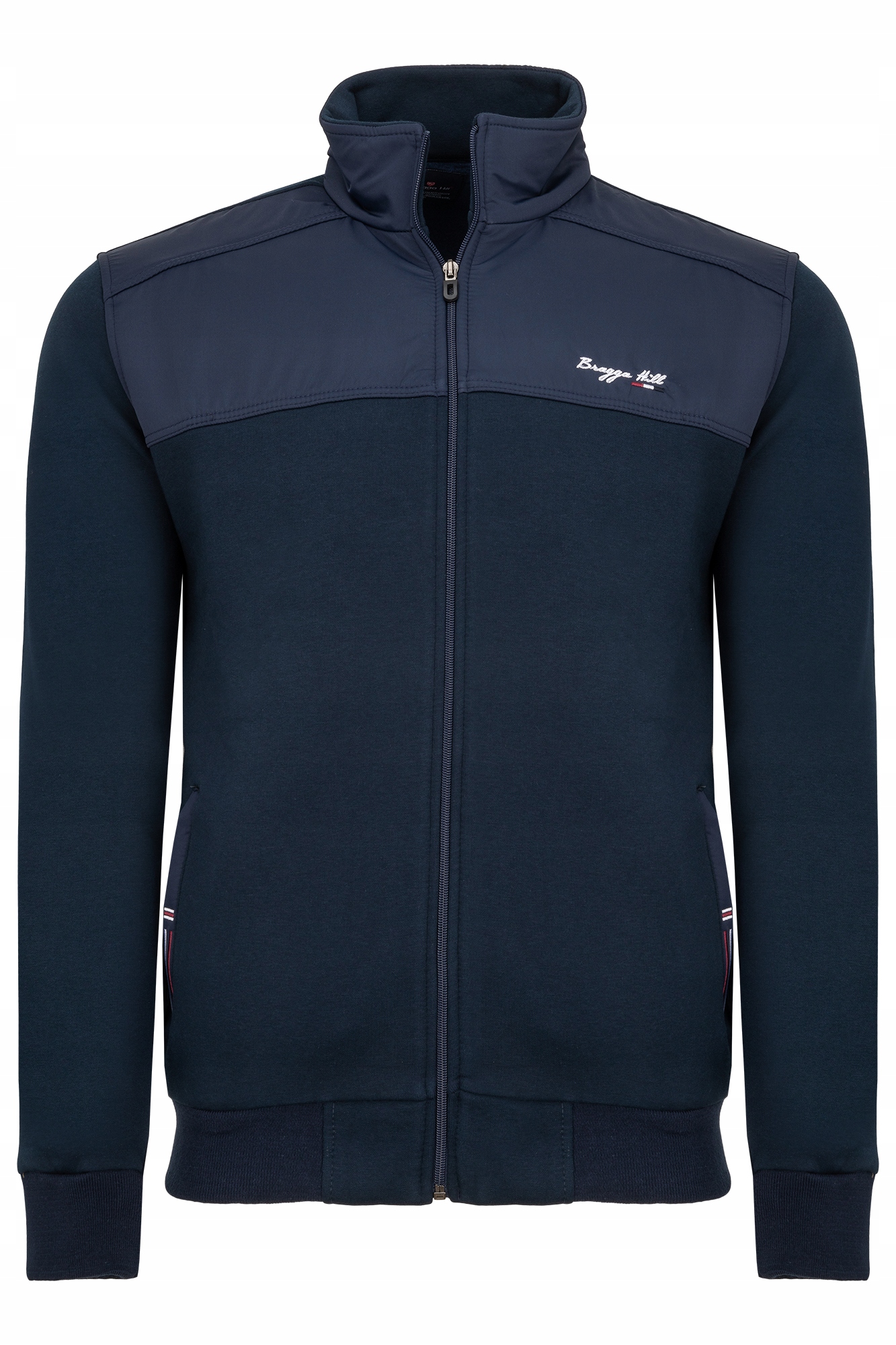 Pánská Rozepínací Mikina Tmavě Modrá Zateplená Stojáček S Kapsami Na Zip: 3XL