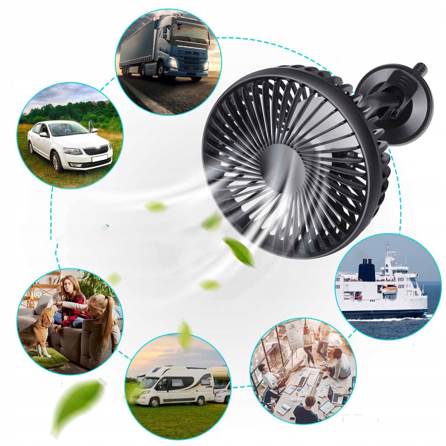 WENTYLATOR SAMOCHODOWY NAWIEW WIATRAK DO AUTA Z PRZYSSAWKĄ 12V EAN (GTIN) 0889997418261