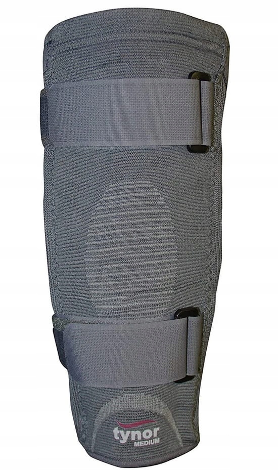 ORTEZA KOLANA STABILIZATOR OPASKA Z SZYNAMI Kolor dominujący odcienie szarości