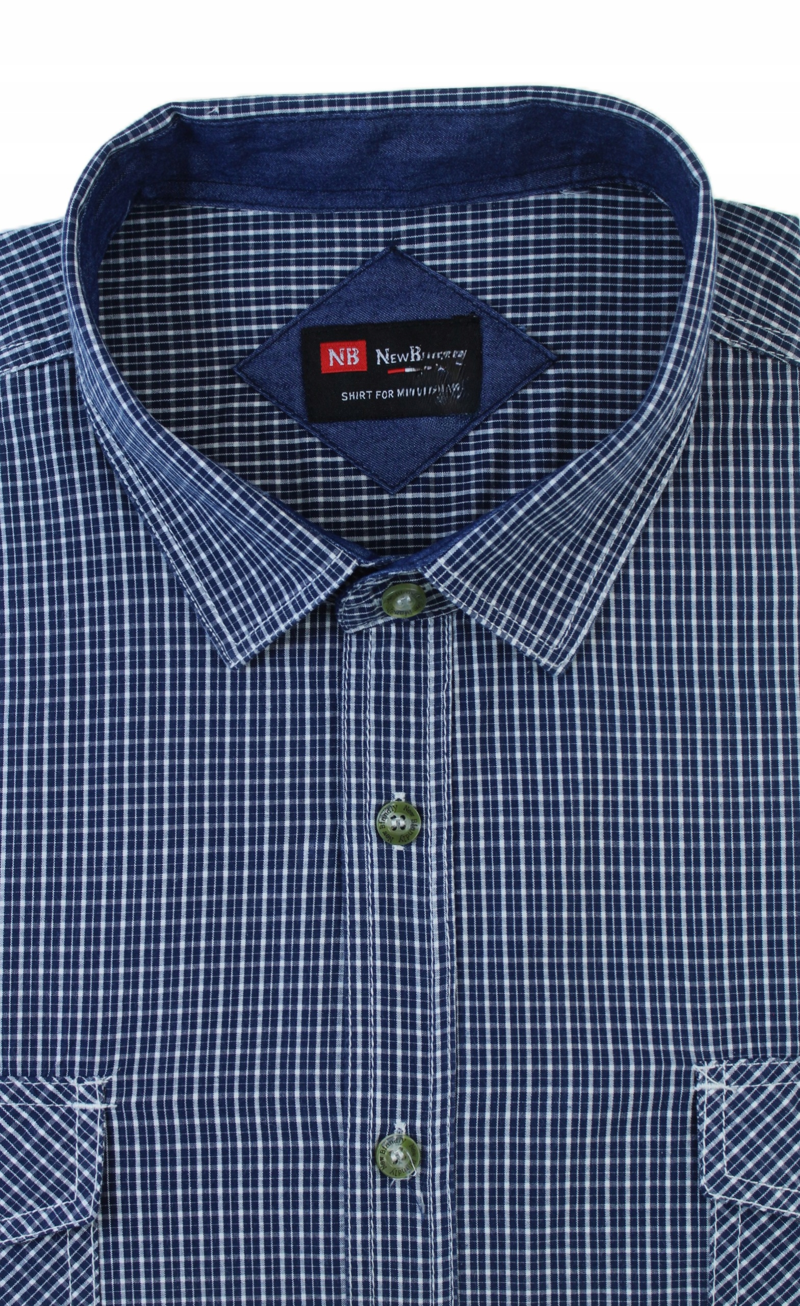 Duża Koszula Męska W Kratę Długi Rękaw Dwie Kieszenie Bawełna 5XL BR1