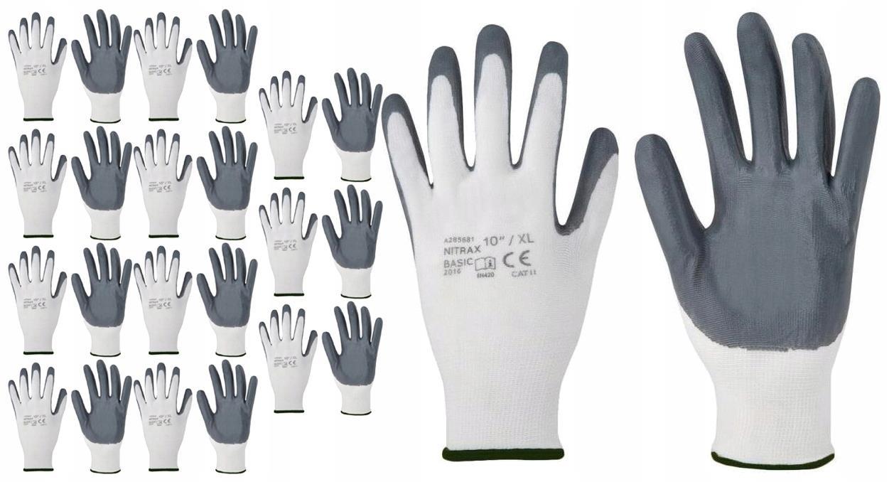 

12x Rękawiczki Robocze Nitrylowe 8