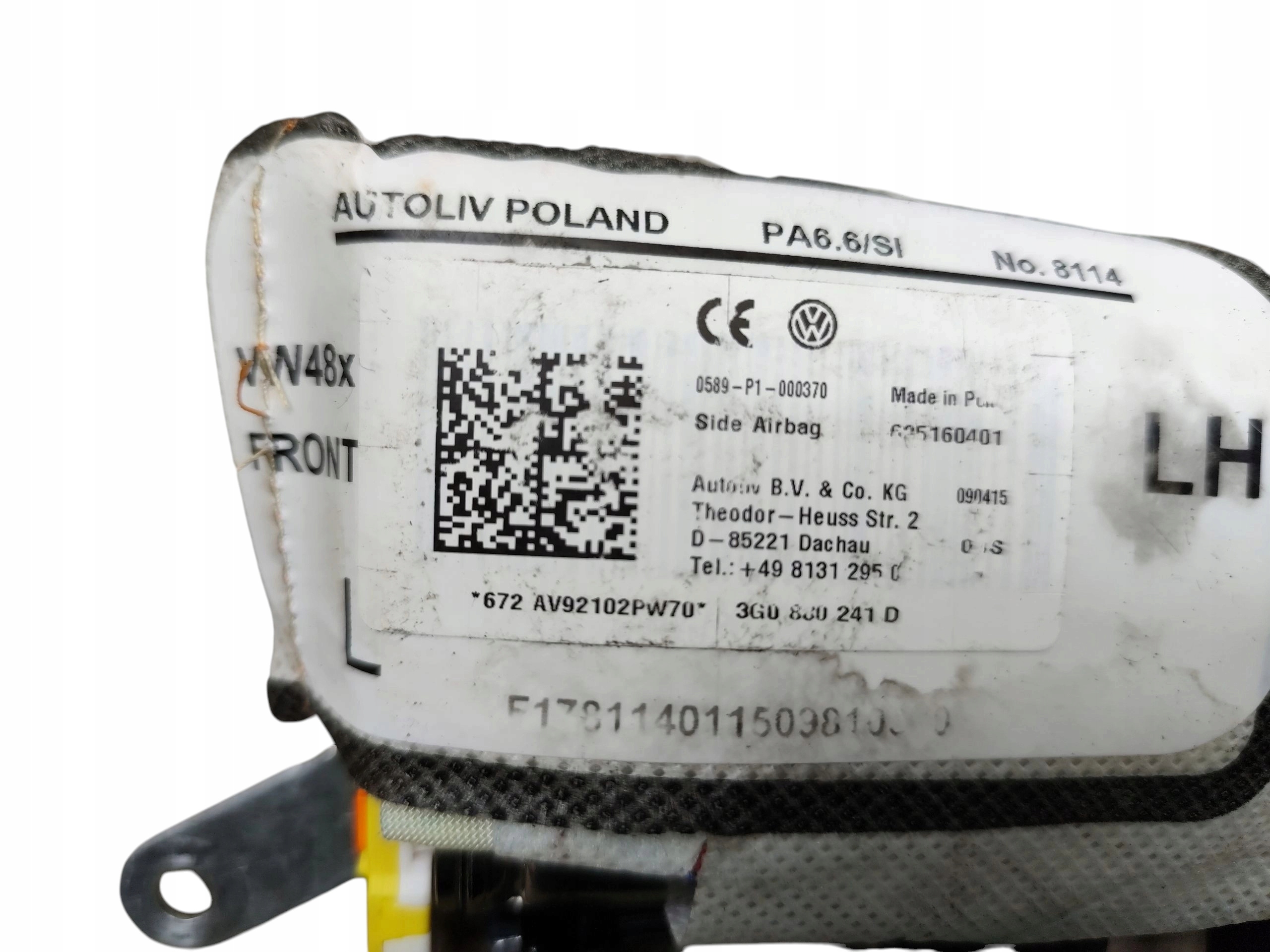 Airbag AIRBAG SITZ links VW PASSAT B8 3G0880241D