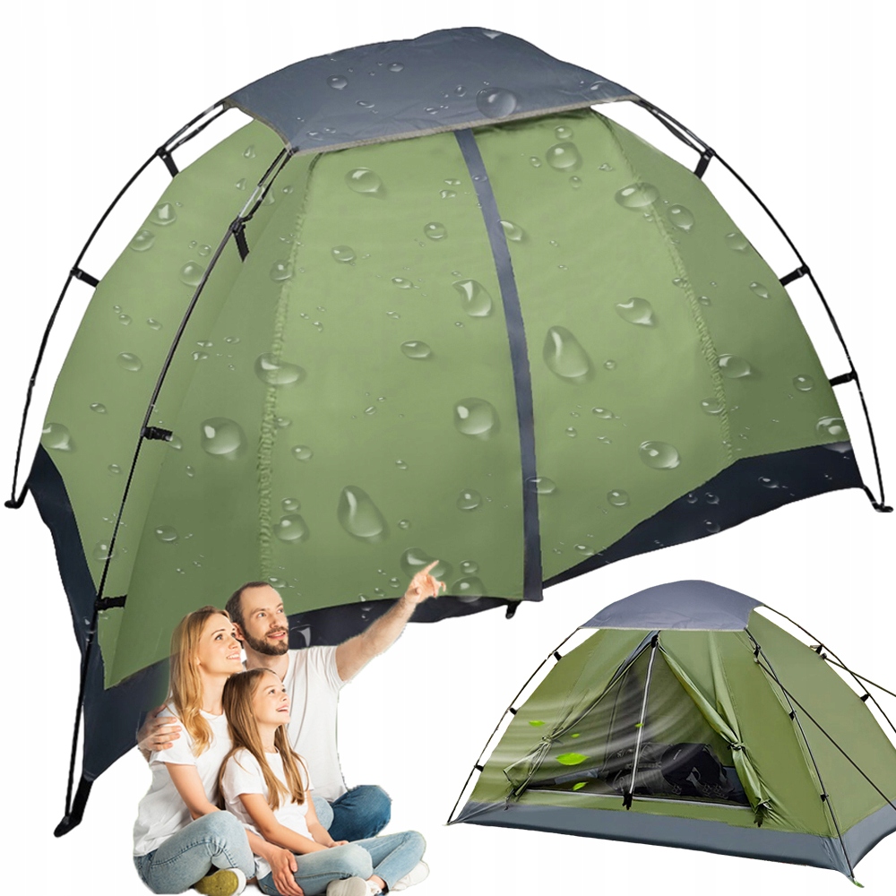 Stan Turistický Kempingový Stan S Moskytiéra, Voděodolný Pro 2 Osoby