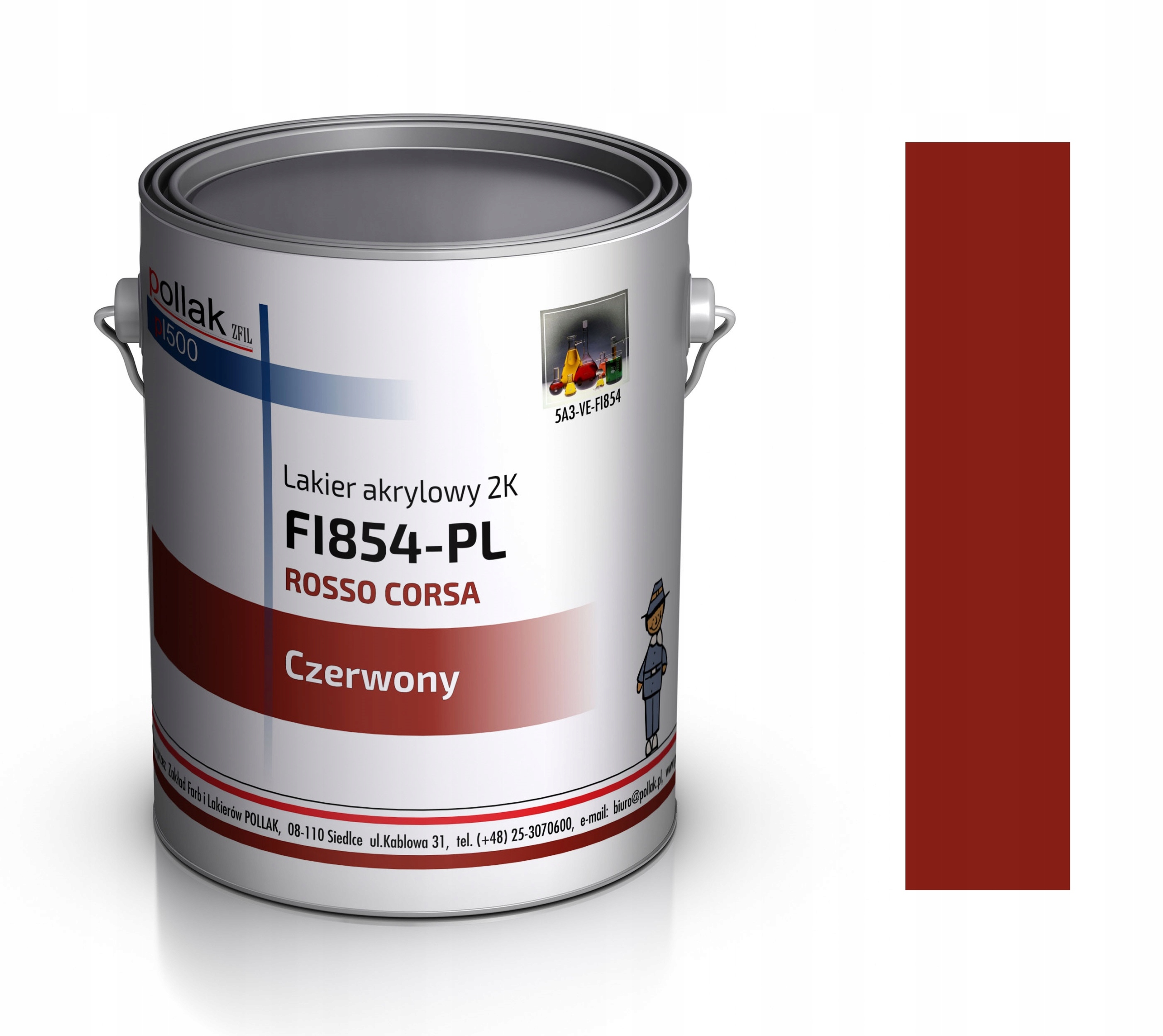 Lakier Akrylowy FIAT 854 Rosso Corsa Czerwony 1 L