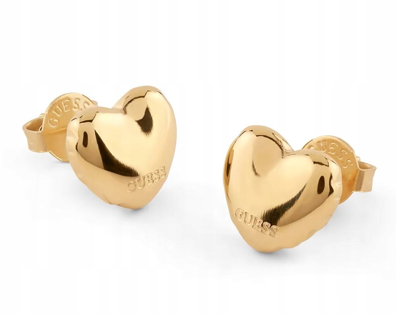 Ocelové Zlaté Náušnice Guess Iconique Srdce JUBE05543JWYGT/U